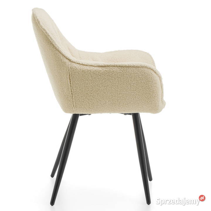 Krzesło Tapicerowane Siena Jasnobeżowe Boucle Tarchały Małe