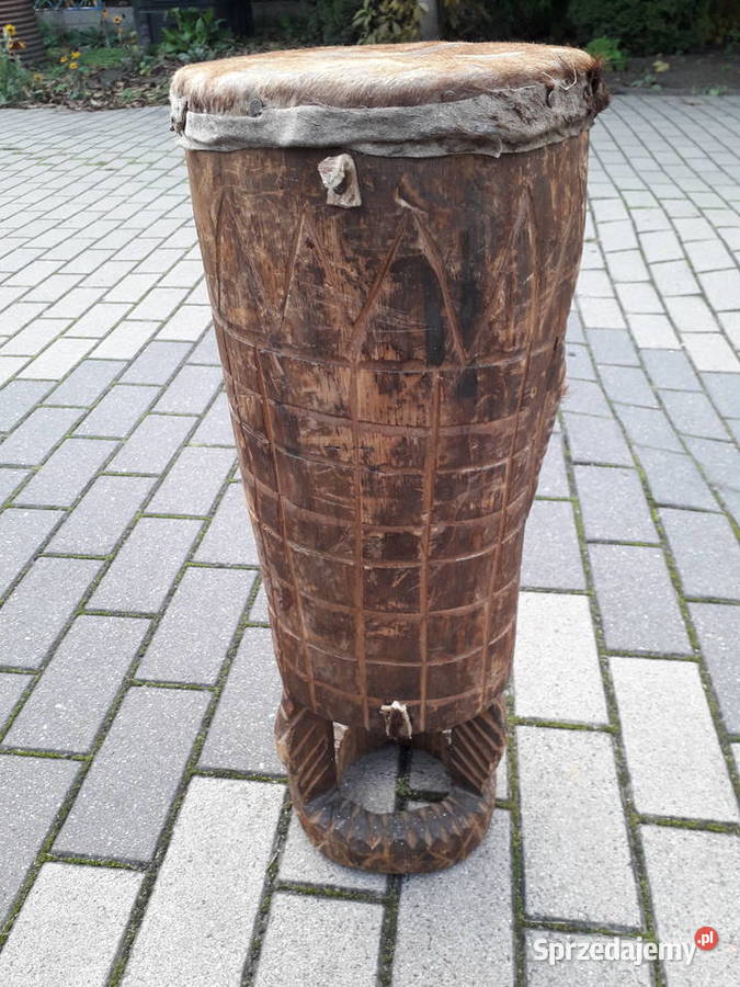 Stary rzeźbiony bęben Warszawa
