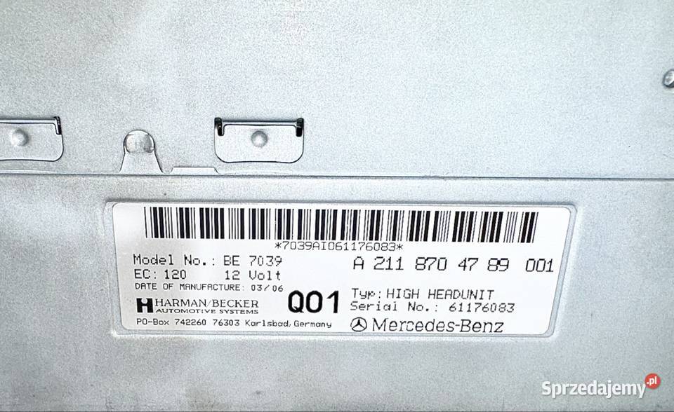 Mercedes AMG W211 W219CLS Radio Bluetooth Konin