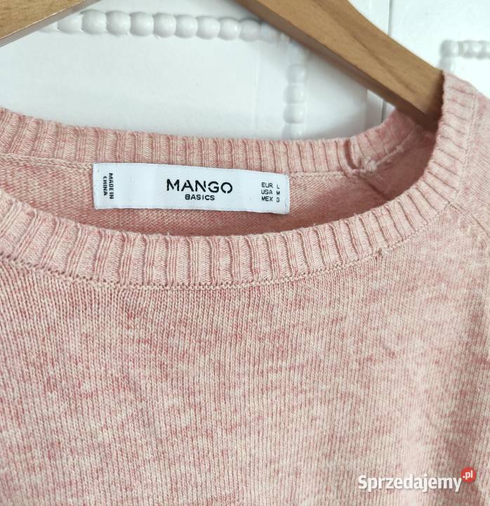Sweter Mango Basics w kolorze pudrowego różu L Wkładane przez głowę  Szczecin