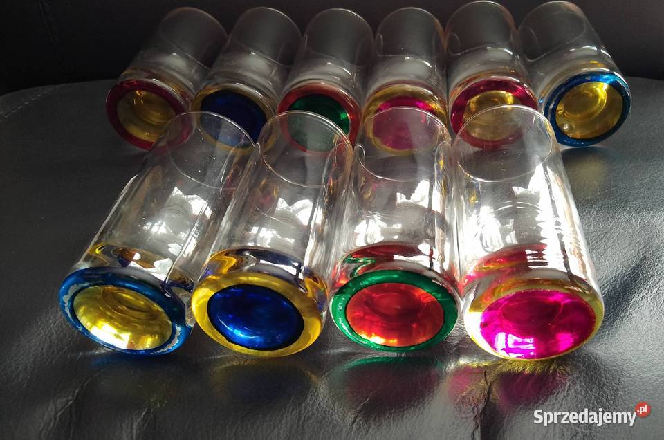 Szklaneczki literatki kolorowe dno Nakło nad Notecią