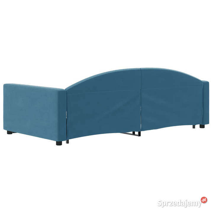 Sofa rozsuwana z szufladami niebieska aksamit