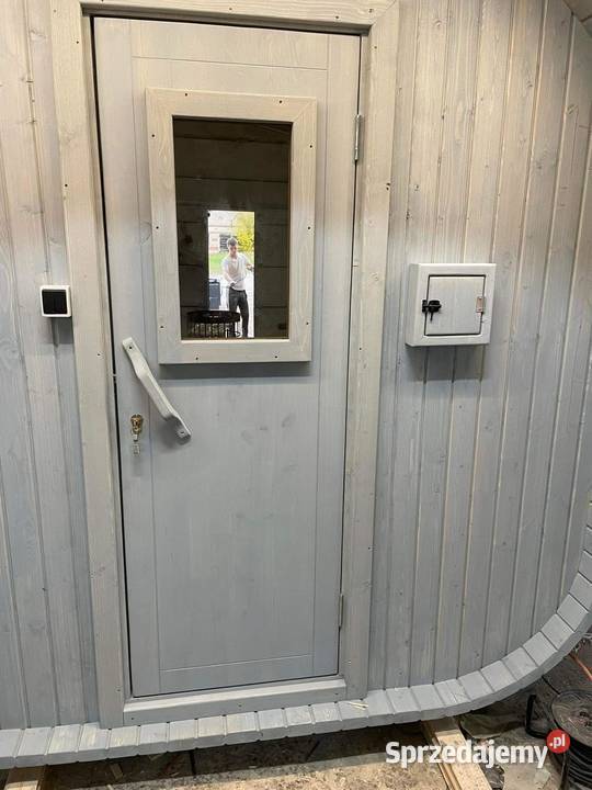 Sauna Beczka Kwadro 260 Panorama Harvia Cilindro Architektura ogrodowa Suwałki