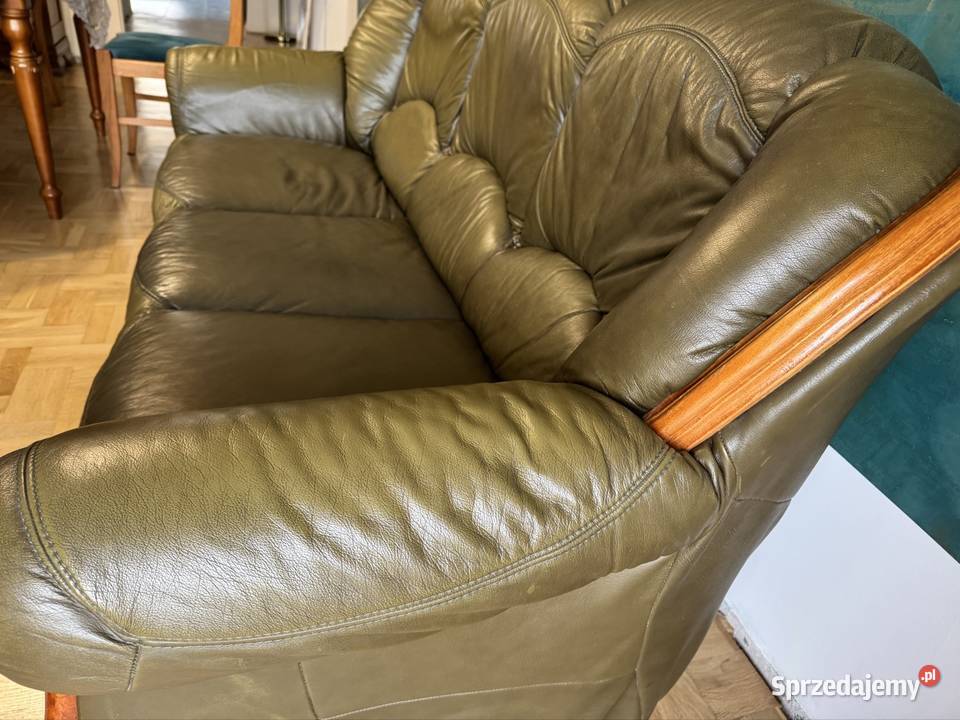 Sofa z czasów PRL skórzana lata 80 te 20 w antyk Częstochowa
