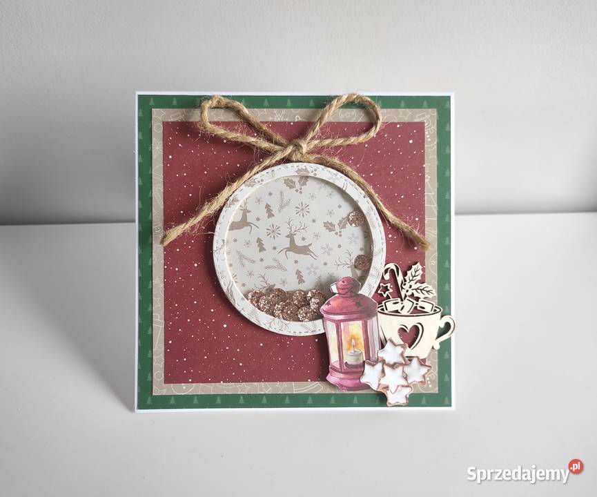 Kartka świąteczna recznie Robiona z latarenka Łódź