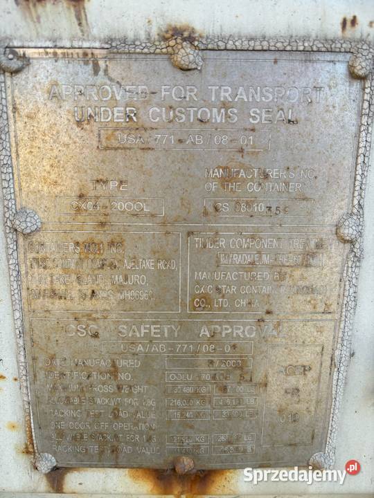 KONTENER 20DV 20DV UŻYWANY 1704085 Biznes i Przemysł Gdynia