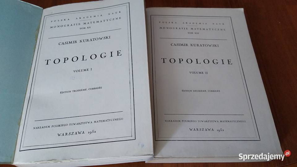 Topologie Vol 12 Casimir Kuratowski Monografie Książki naukowe i popularnonaukowe Książki i Podręczniki sprzedam