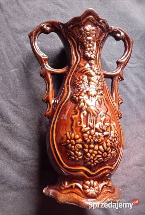 Ceramiczny szkliwiony wazon amfora pracownia