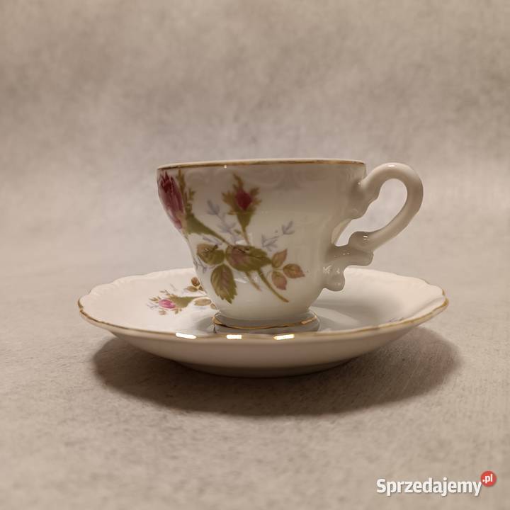IMPORT Filiżanka Różany Duet Biała Porcelana Dobrzany