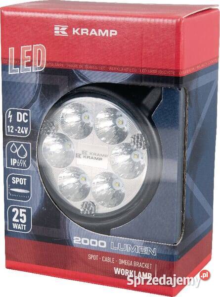Lampa robocza LED do DeutzFahr okrągła 25W 2000 Kamionna