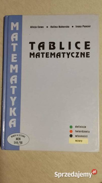 Tablice matematyczne Alicja Cewe Halina Nahorska Rybnik
