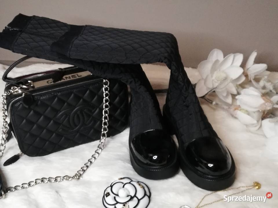kozaki pikowane czarne w stylu Chanel Warszawa