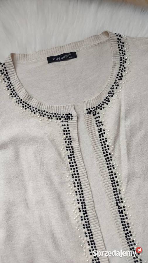 Beżowy sweterek z kaszmirem i wełną LXL Inny materiał Olkusz