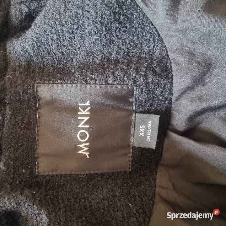 Damski czarny płaszcz Monki XXS Kurtki i płaszcze Odzież damska Kraków