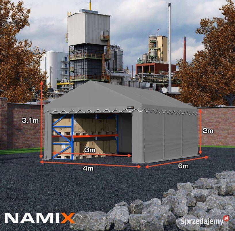 Namiot BASIC 4x6 magazynowy handlowy garaż wiata Pozostałe Jabłonna