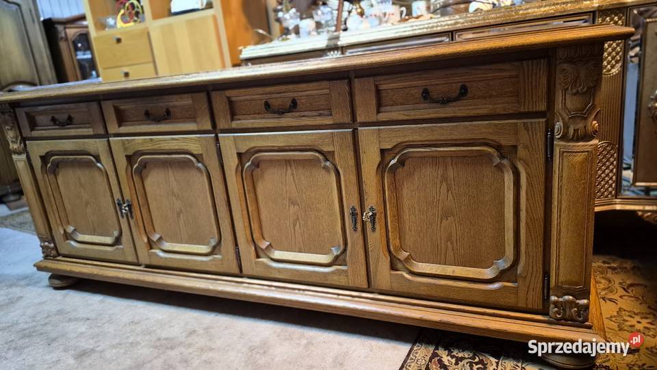 Duża komoda dębowa rzeźbiona dąb rustykalny 226cm Sypniewo sprzedam