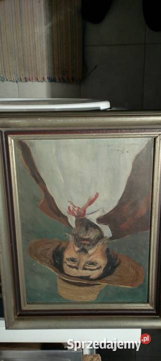 Obraz olejny Stary zabytkowy lata trzydzieste podkarpackie Jarosław