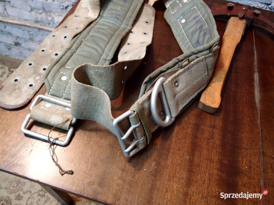 Zabytkowy pas strażacki topór bojowy prod LZKT Łódź