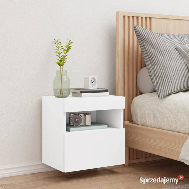 Ścienna szafka TV z LED biała 40x30x40 WM837169 Warszawa