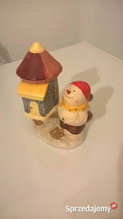 figurka świecznik Domek z Bałwankiem dekoracja Puławy