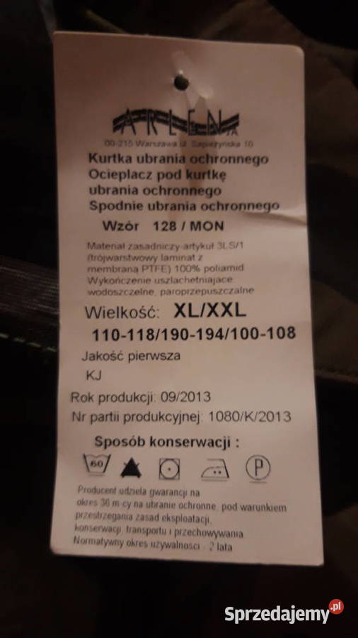 ubranie ochronne goretex wz 128MON XLXXL sprzedam