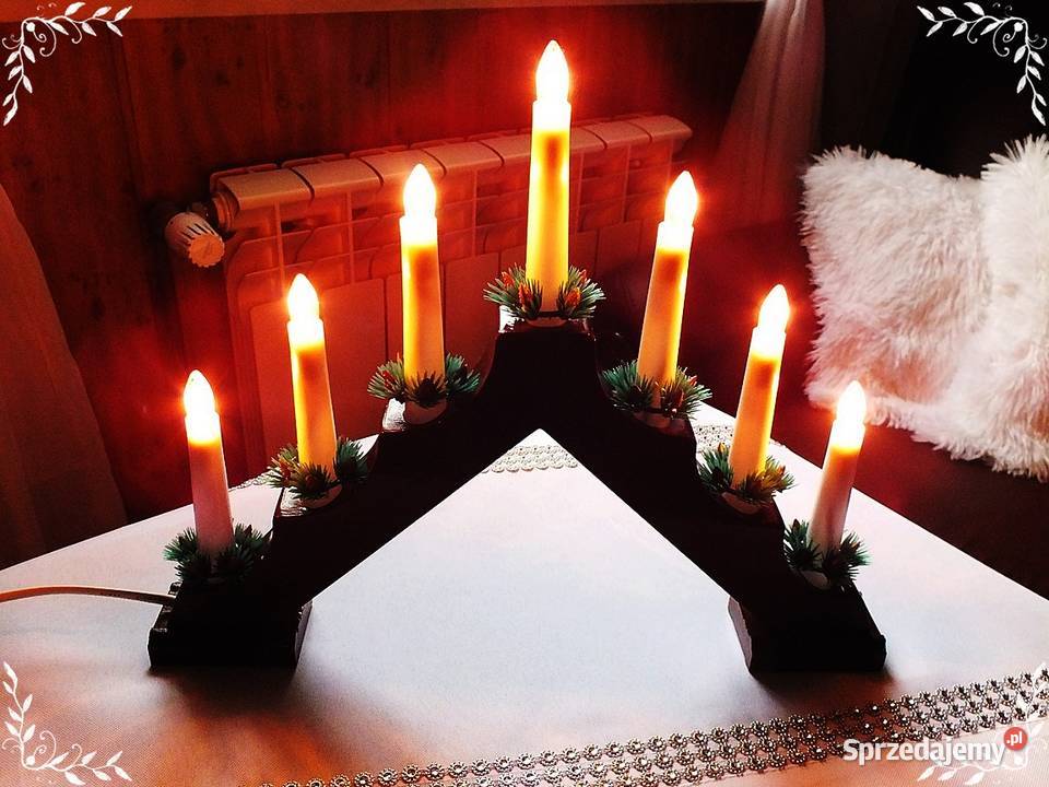 Świecznik drewniany świąteczny na okno Żary