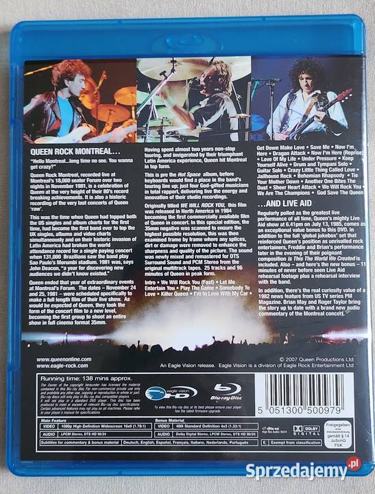 Queen rock Montreal na bluray Blu-ray Warszawa sprzedam
