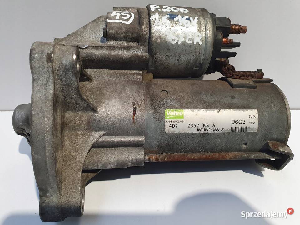 ROZRUSZNIK Peugeot 206 16 16V 9648644680 valeo Układ elektryczny silnika Chełm