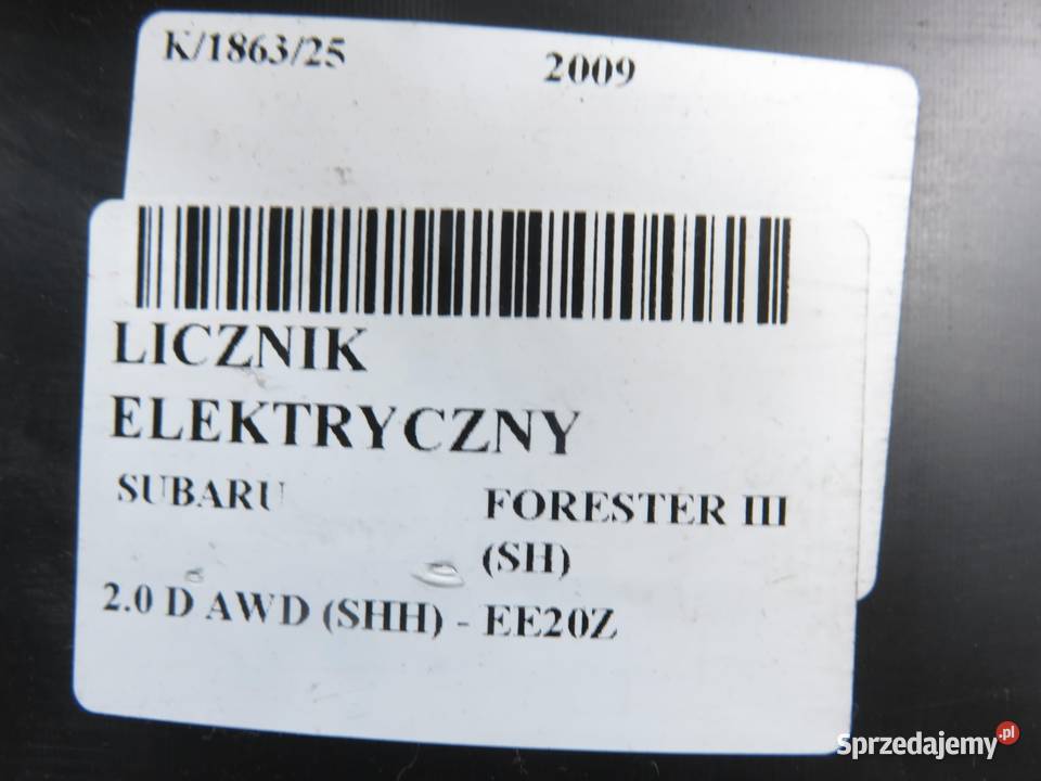 LICZNIK SUBARU FORESTER III SH 20 D AWD osobowe Wyposażenie wnętrza małopolskie