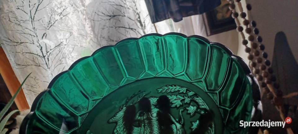 szmaragdowa misa ciężka Diana z jeleniem Poznań sprzedam