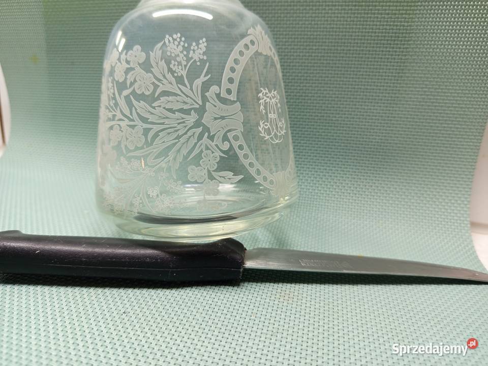 PIĘKNA Antyczna grawerowana szklana KARAFKA w Warszawa sprzedam