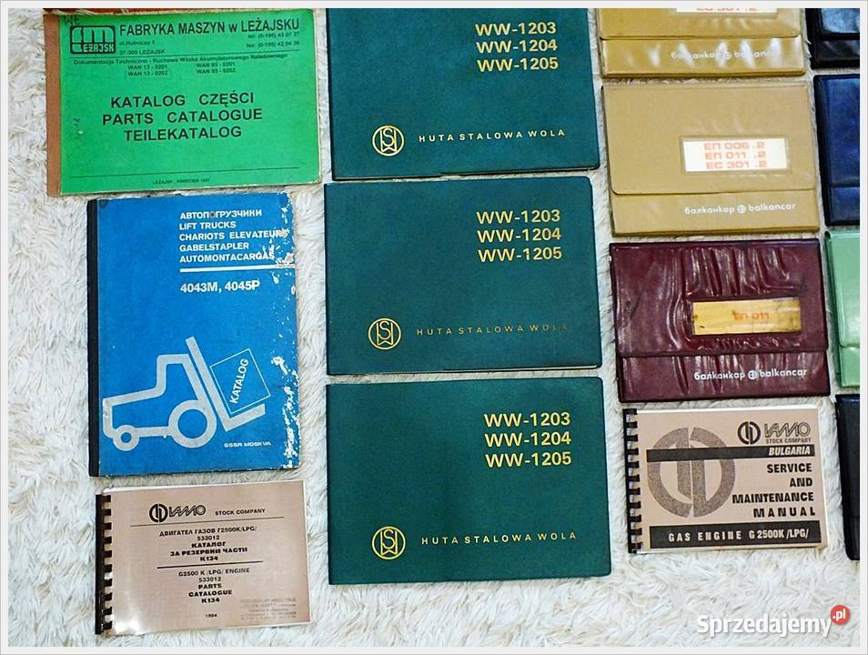Katalog do wózek widłowy WW WAN BUŁGAR EP EV EH Żary