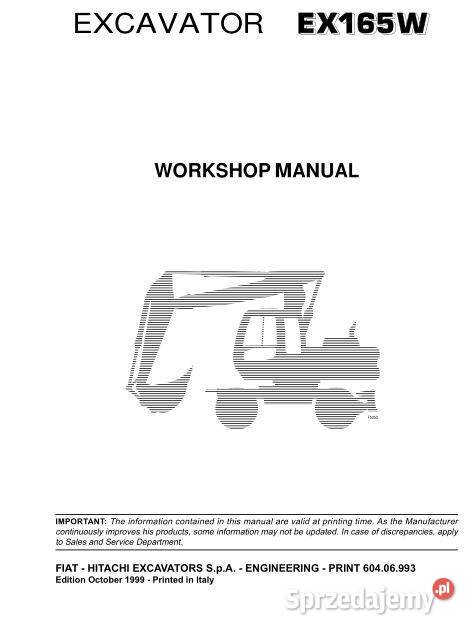 Fiat Hitachi EX165W EX135W instrukcja naprawy Kielce
