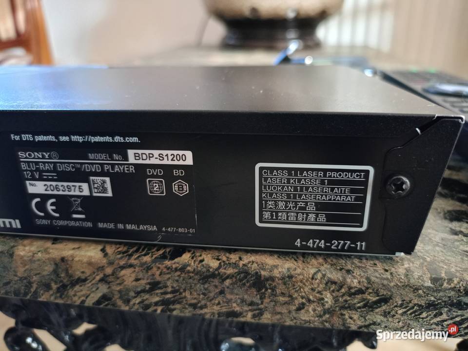 Odtwarzacz Bluray DVD SONY BDPS1200 DVD i Blu-ray sprzedam