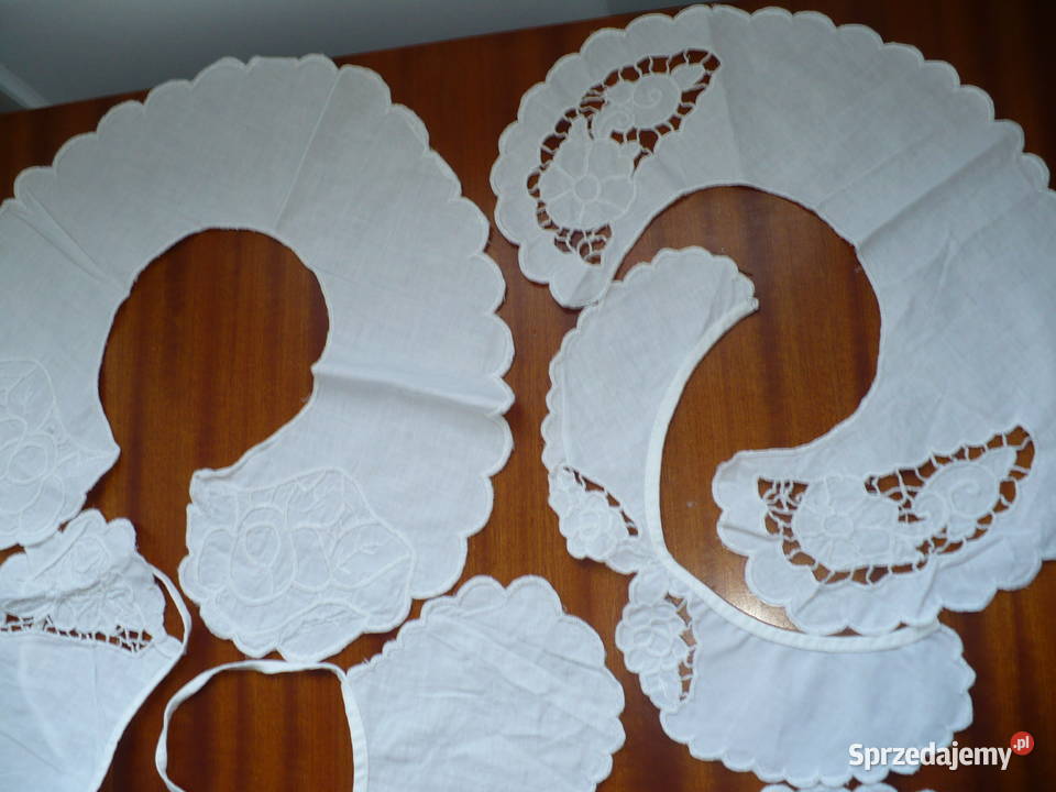 kołnierzyki zrobione haftem rchelie 9 sztuk Lubin