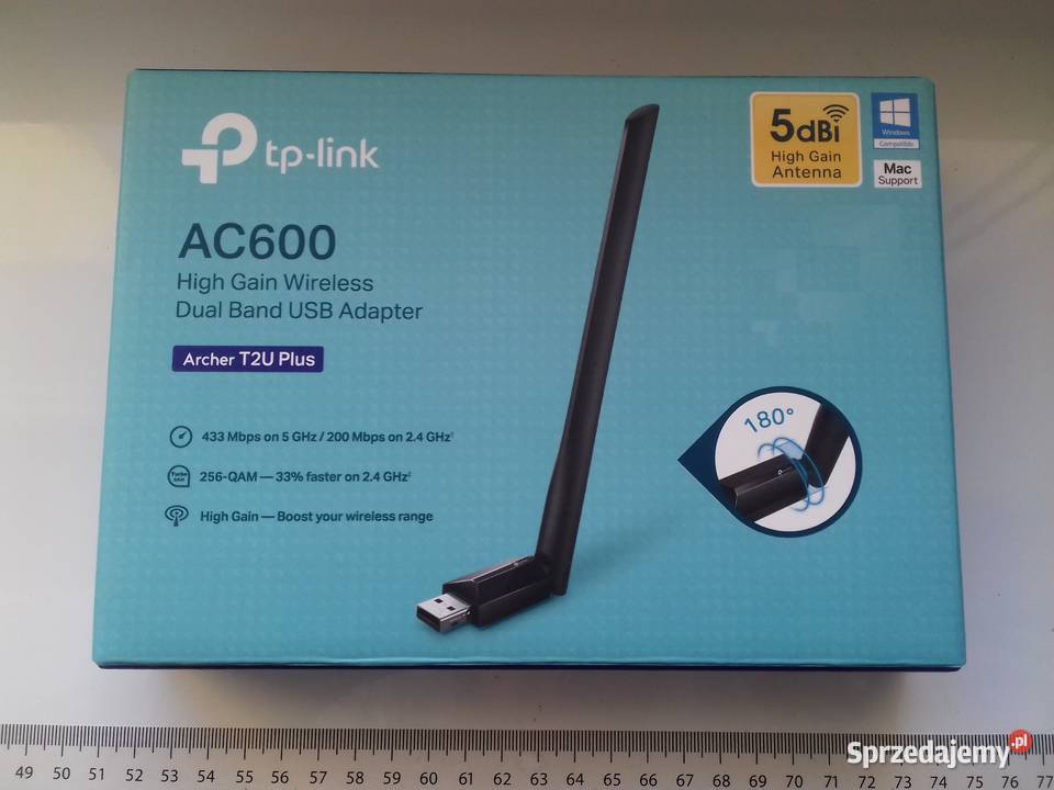 Pudełko TPLink AC600 Archer T2U Plus 5dBi USB kujawsko-pomorskie Bydgoszcz
