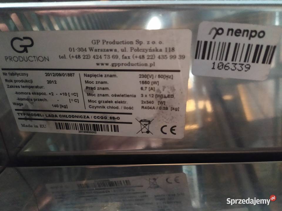 Witryna chłodnicza otwarta GP Production 96 Gastronomia Gastronomia