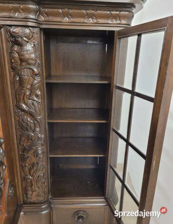 Wspaniała gabinetowa biblioteka dębowa z 1925 Wrocław