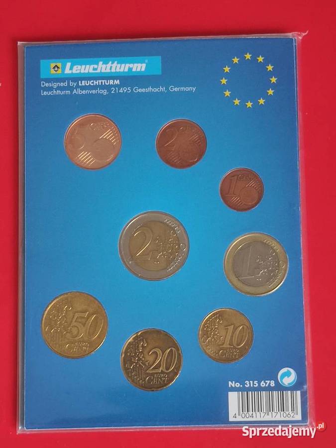 Holandia klaser z monetami 2 euro do 1 centa 8 Lębork