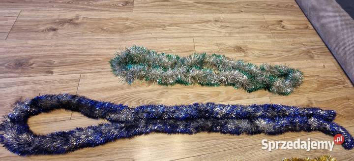 łańcuchy na choinkę zestaw 6 srebrne złote małopolskie