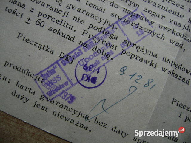 Starocie z PRL Stare dokumenty Budzik Instrukcja Gdynia