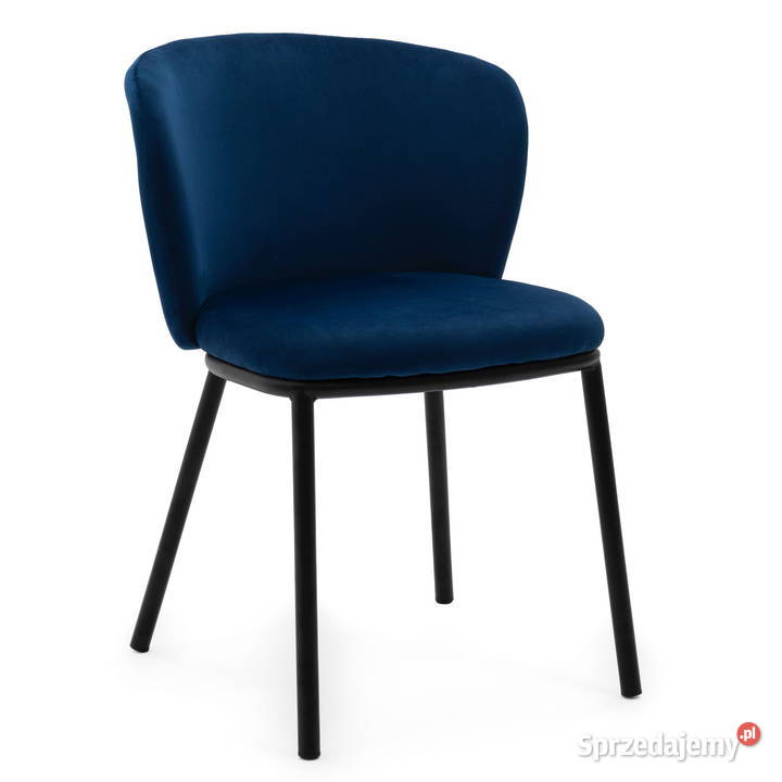 Granatowe Krzesło Tapicerowane Bari Wysyłka 24H Krzesła wielkopolskie Tarchały Małe
