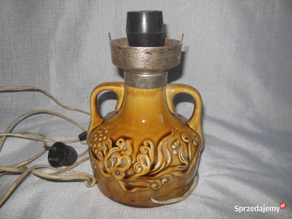 Lampka nocna ceramiczna sygnowana PRL Porcelana i szkło Kielce sprzedam