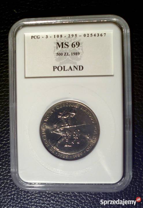 500 złotych 1989 Wojna obronna GRADING MS69 Numizmatyka Kraków