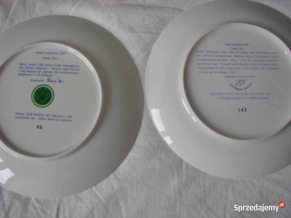 Elgporslin Sweden kobaltowe talerze świąteczne Pruszcz Gdański