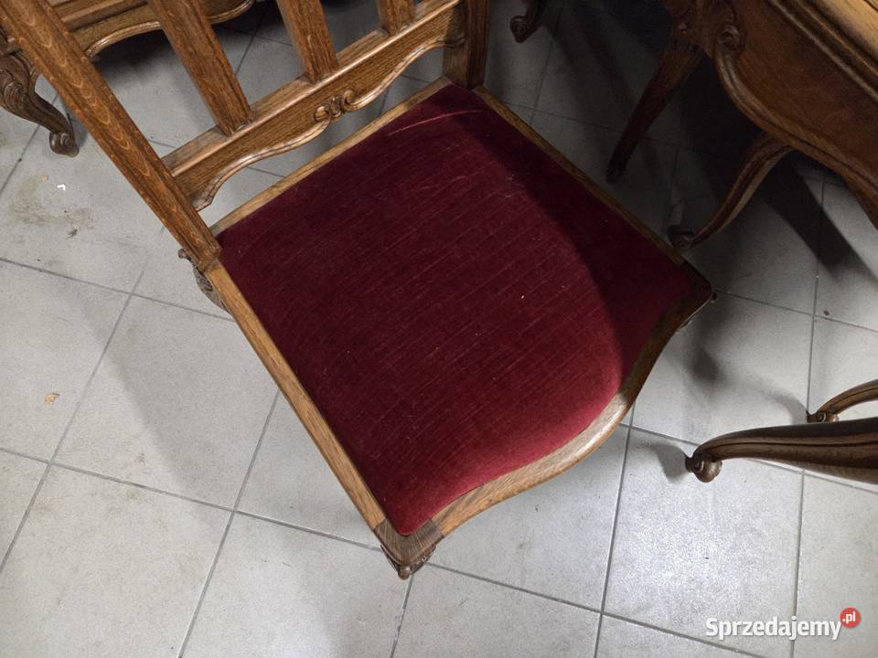 Piękny rozkładany stół Ludwikowski z 6 krzesłami Kleczew