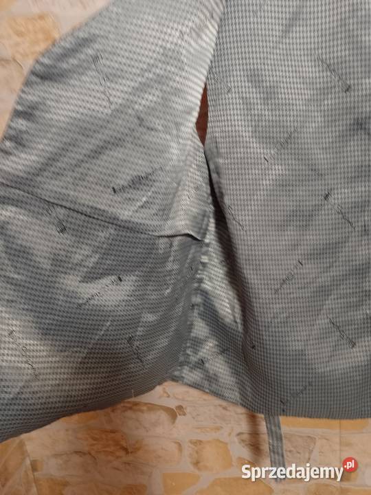 L XL Szaro Srebrna kamizelka garniturowa z sprzedam