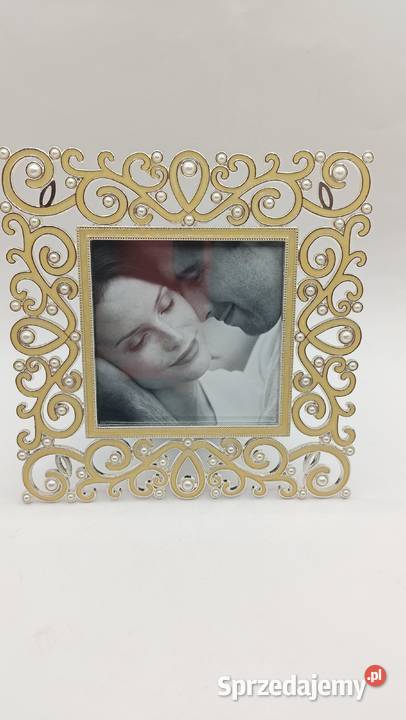 Ramka na zdjęcie metalowa z perełkami glamur sprzedam
