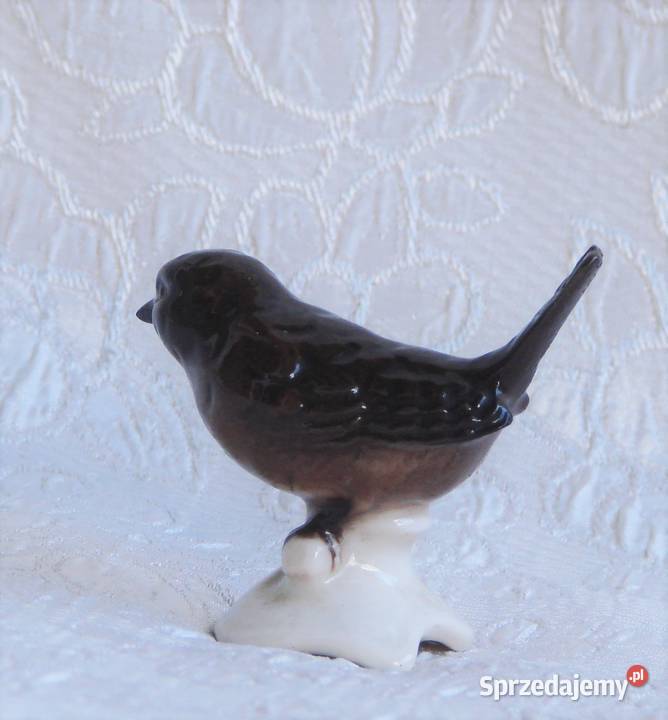 figurka ptak porcelana sygnatura Łuków