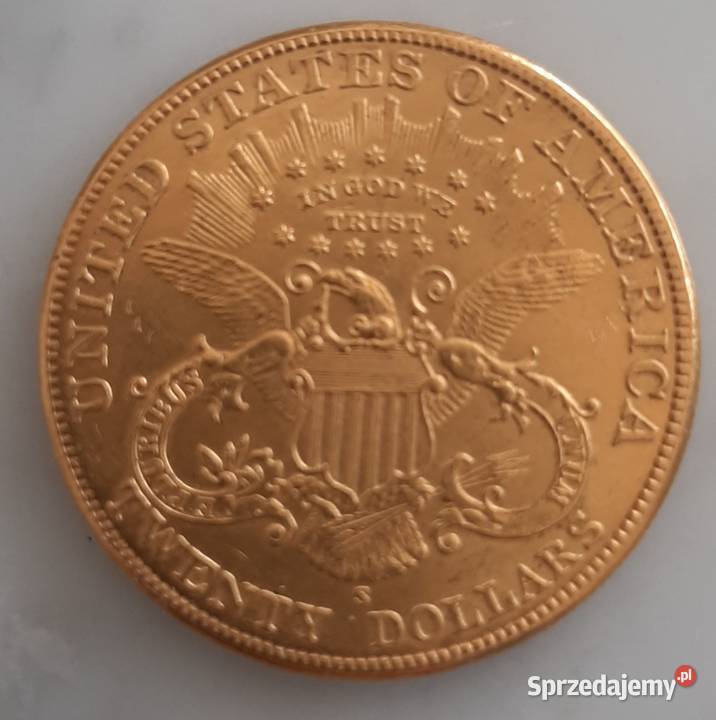 20 Dolarów 1884 S Orginalna złota moneta mazowieckie
